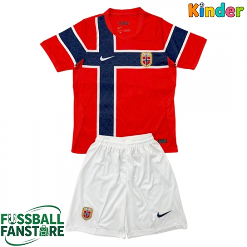 Norwegen Replik Heimtrikot Kinder WM 2026 Kurzarm (+ Kurze Hosen)
